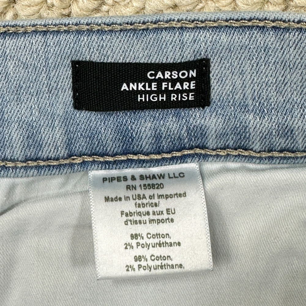 Veronica Beard Carson Ankle Flare Jeans Womens 31/12 Light Blue Wash High Rise - Picture 4 of 15